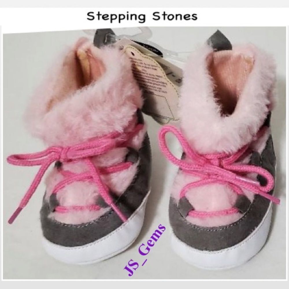 New Stepping Stones Booties Kid Girl Size 4 Pink Shoes NWT
